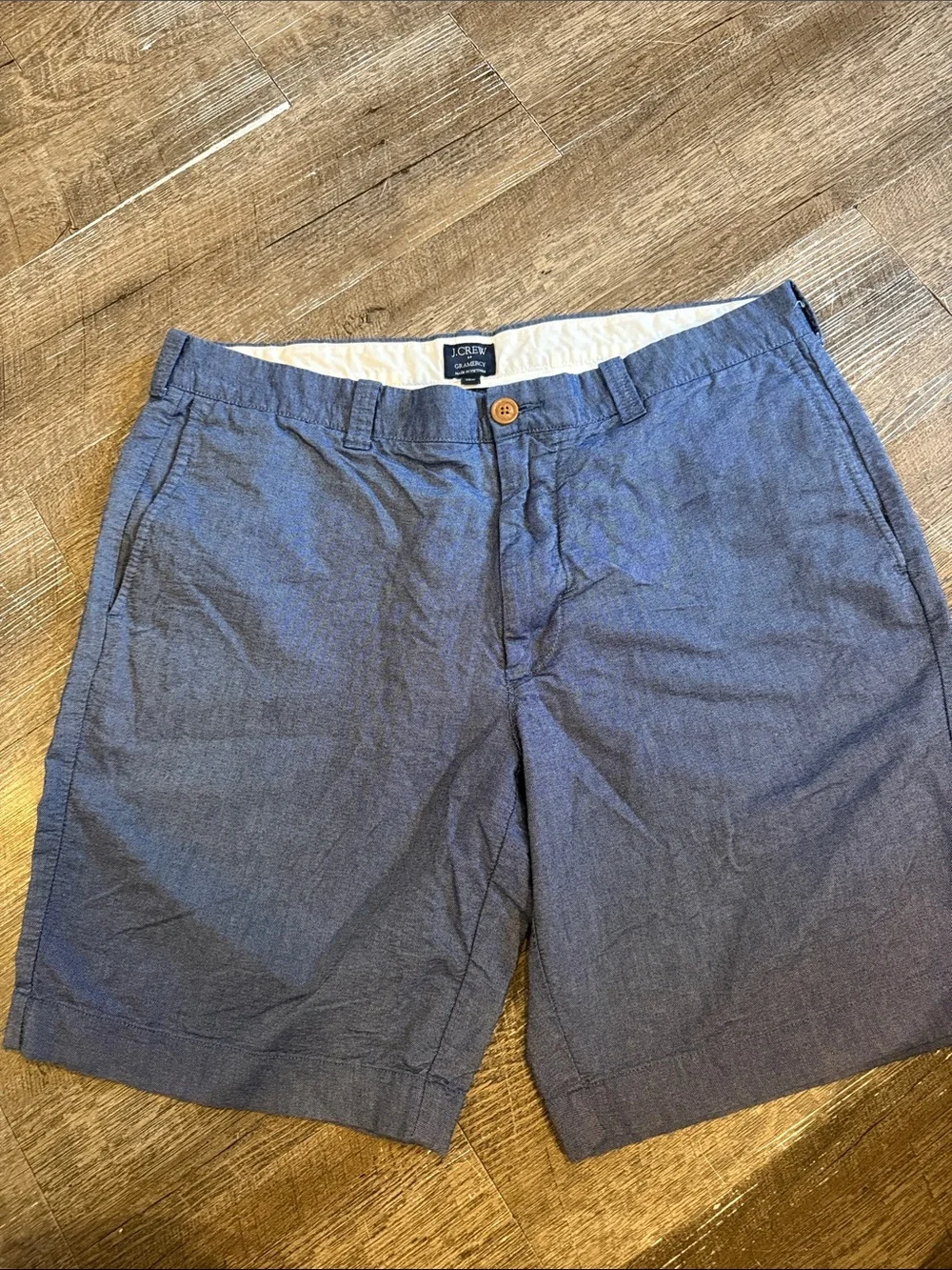 J. Crew Men’s Navy Chambray Flat-Front Shorts